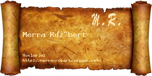 Merra Róbert névjegykártya